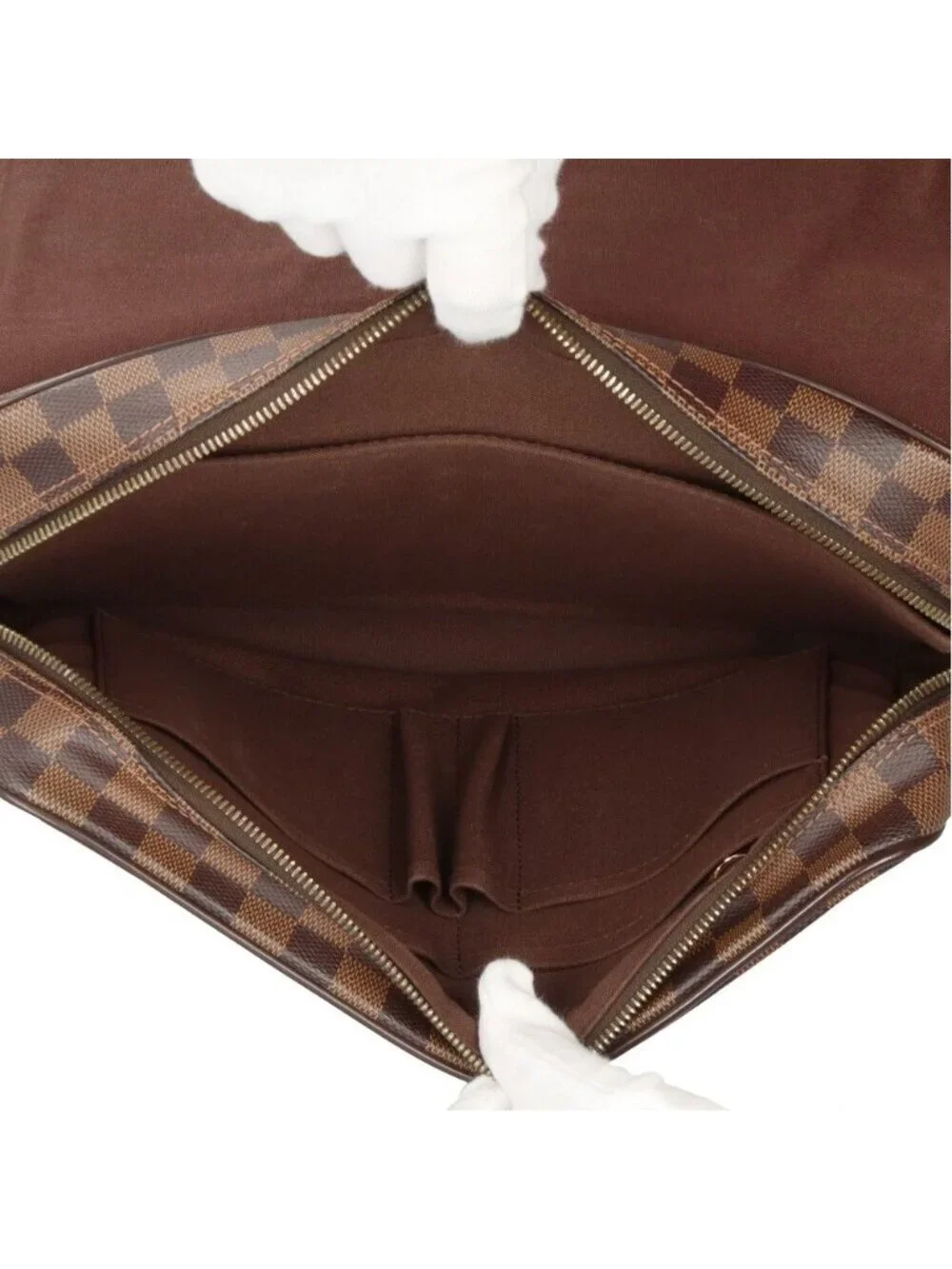 Louis Vuitton Shelton MM Damier Shoulder Bag Canvas Brown